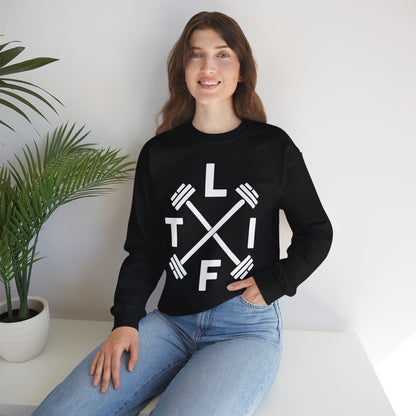 LIFT Weightlifting Fitness Barbells Crossed Circle Sweatshirt