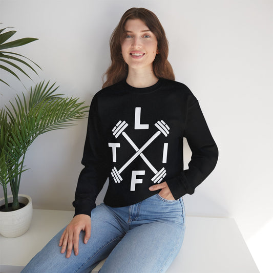 LIFT Weightlifting Fitness Barbells Crossed Circle Sweatshirt