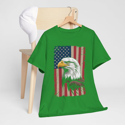 American Flag Bald Eagle Patriotic Red White Blue T-Shirt