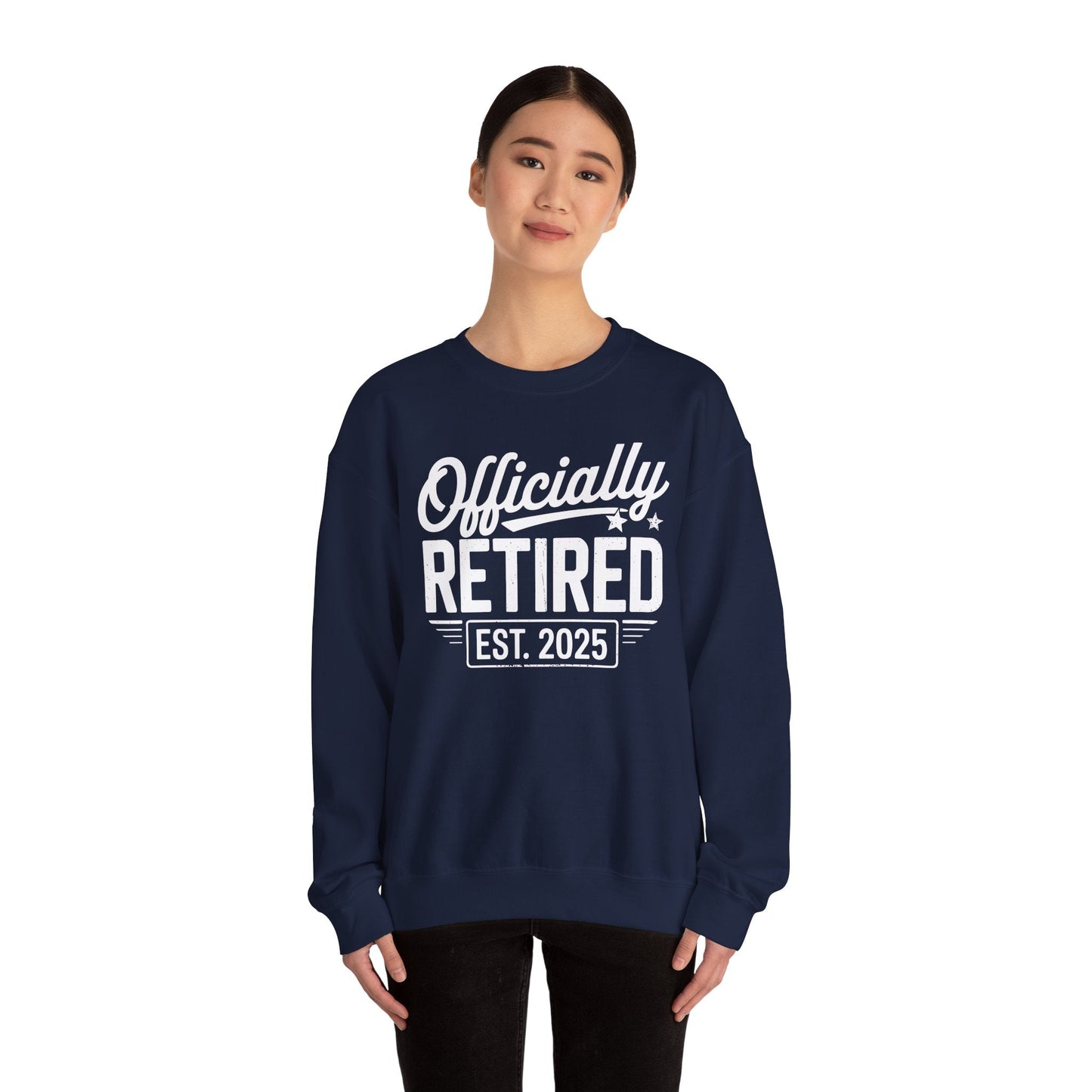 Funny Retirement 2025 Officially Retired Vintage Humor Sweatshirt