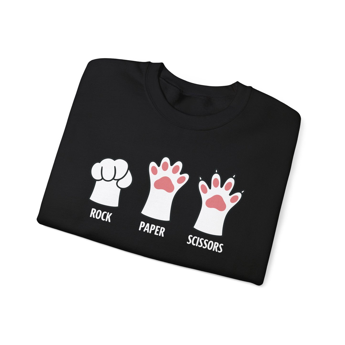 Funny  Introvert Cat Animal Rescue Rock Paper Scissors Cute Paw Cat Sweatshirt