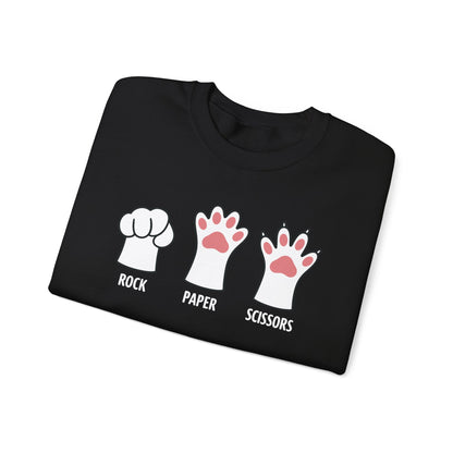 Funny  Introvert Cat Animal Rescue Rock Paper Scissors Cute Paw Cat Sweatshirt
