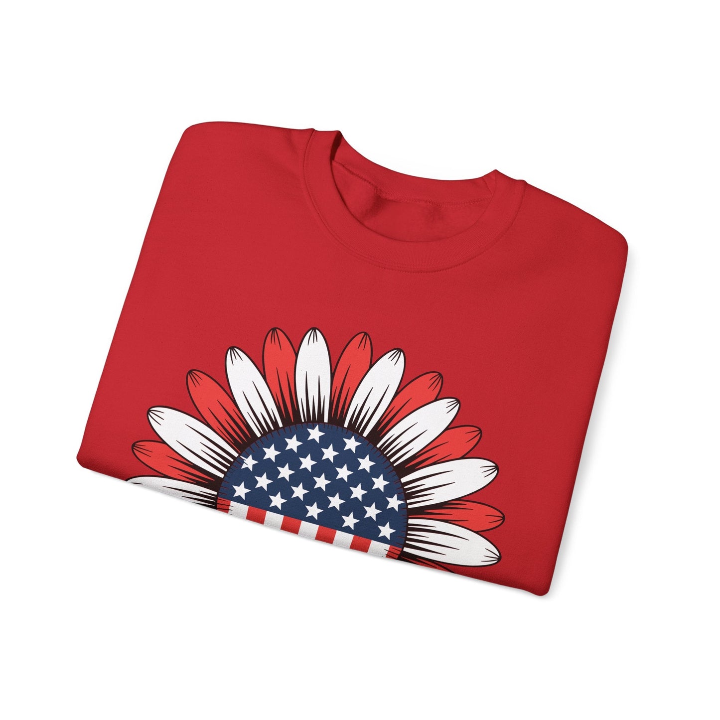 Sunflower American Flag 4th of July Women Men Merica USA Sweatshirt