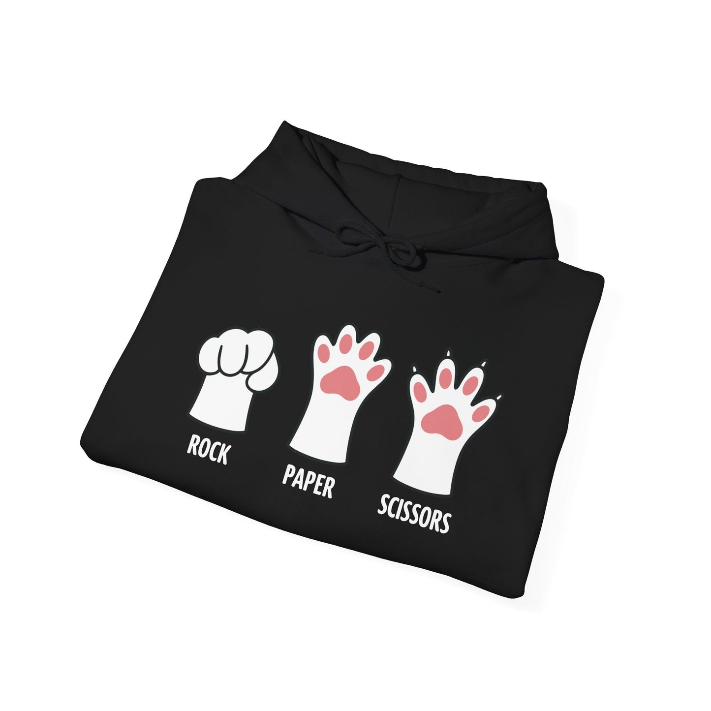 Funny  Introvert Cat Animal Rescue Rock Paper Scissors Cute Paw Cat Hoodie