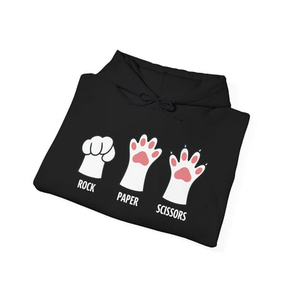 Funny  Introvert Cat Animal Rescue Rock Paper Scissors Cute Paw Cat Hoodie
