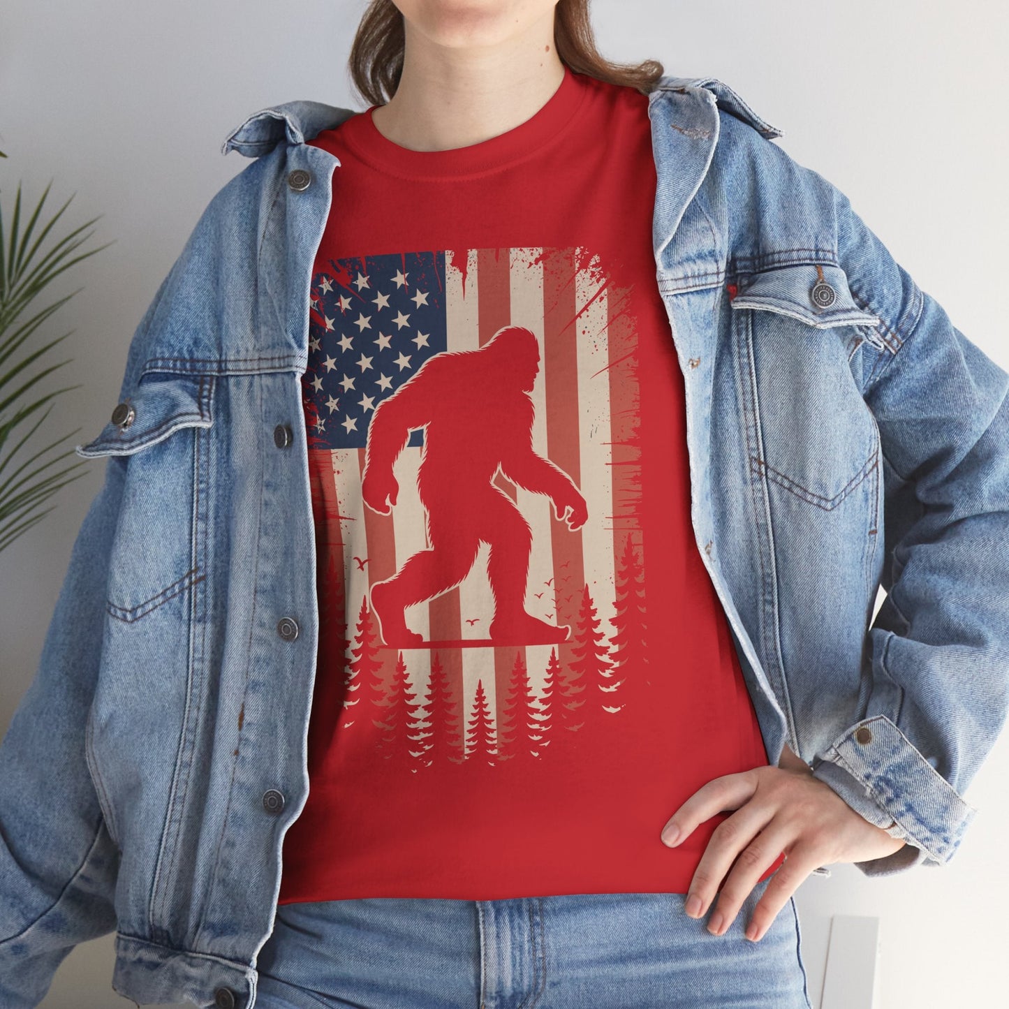 Bigfoot 4th of July Shirt American USA Flag Patriotic T-Shirt