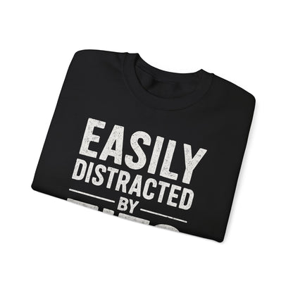 Men's Easily Distracted By Tits and Tacos Adult Humor Gift Sweatshirt