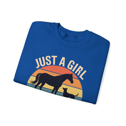 Just A Girl Who Loves Horses and Dogs Women Girls Sweatshirt