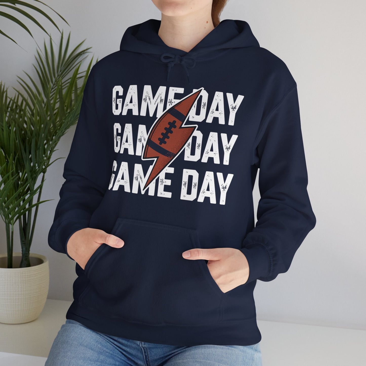 Vintage Game Day Football Lightning Bolt Funny Team Sport Hoodie
