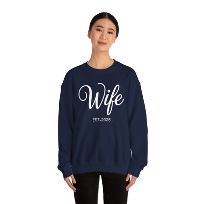 Wife Est 2025 Just Married Honeymoon Wedding Couples Sweatshirt