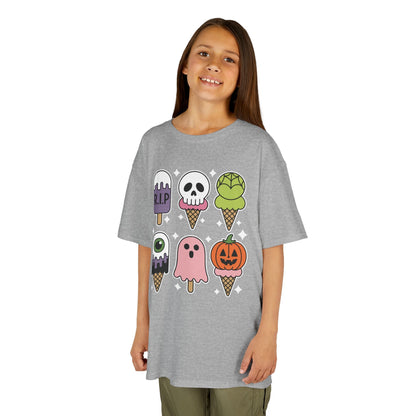 Horror Movie Summer Popsicle Halloween Ice Cream Summer-ween T-Shirt For Kids