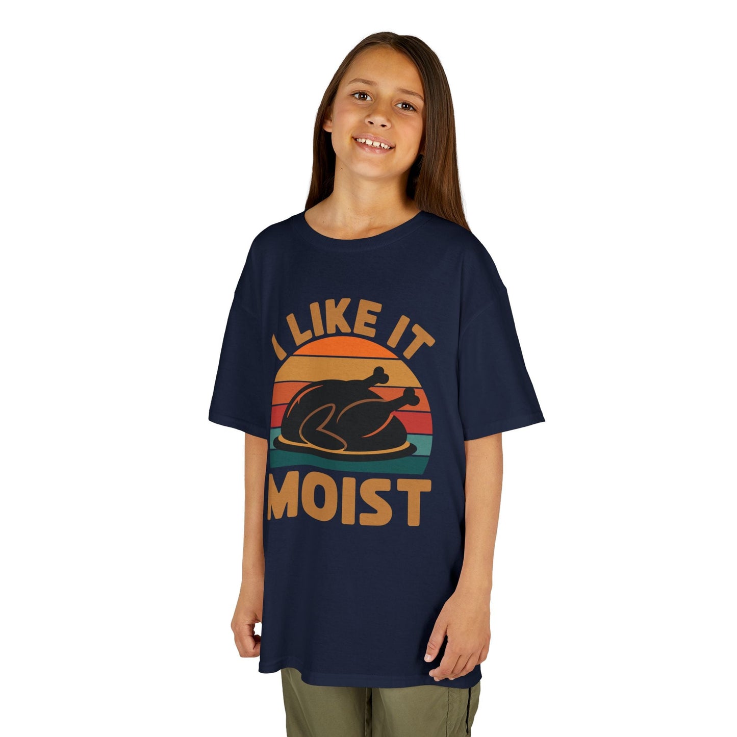 I Like It Moist Unisex Kids Black Thanksgiving T-Shirt