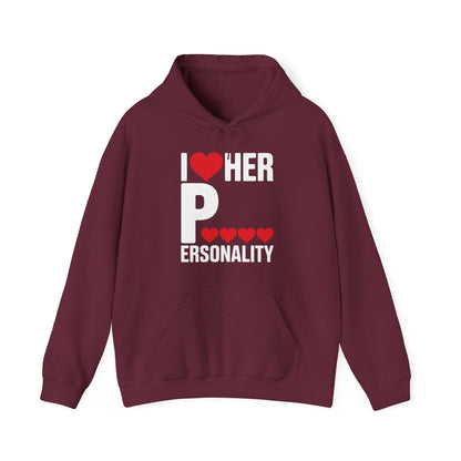 Funny Valentine's Day Couple Matching I Love Her Personality Hoodie
