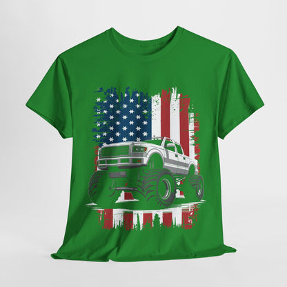 Monster Truck USA Flag American T-Shirt