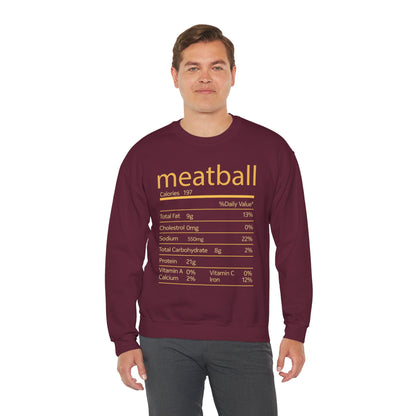Meatball Nutrition Facts Funny Thanksgiving Christmas Sweatshirt
