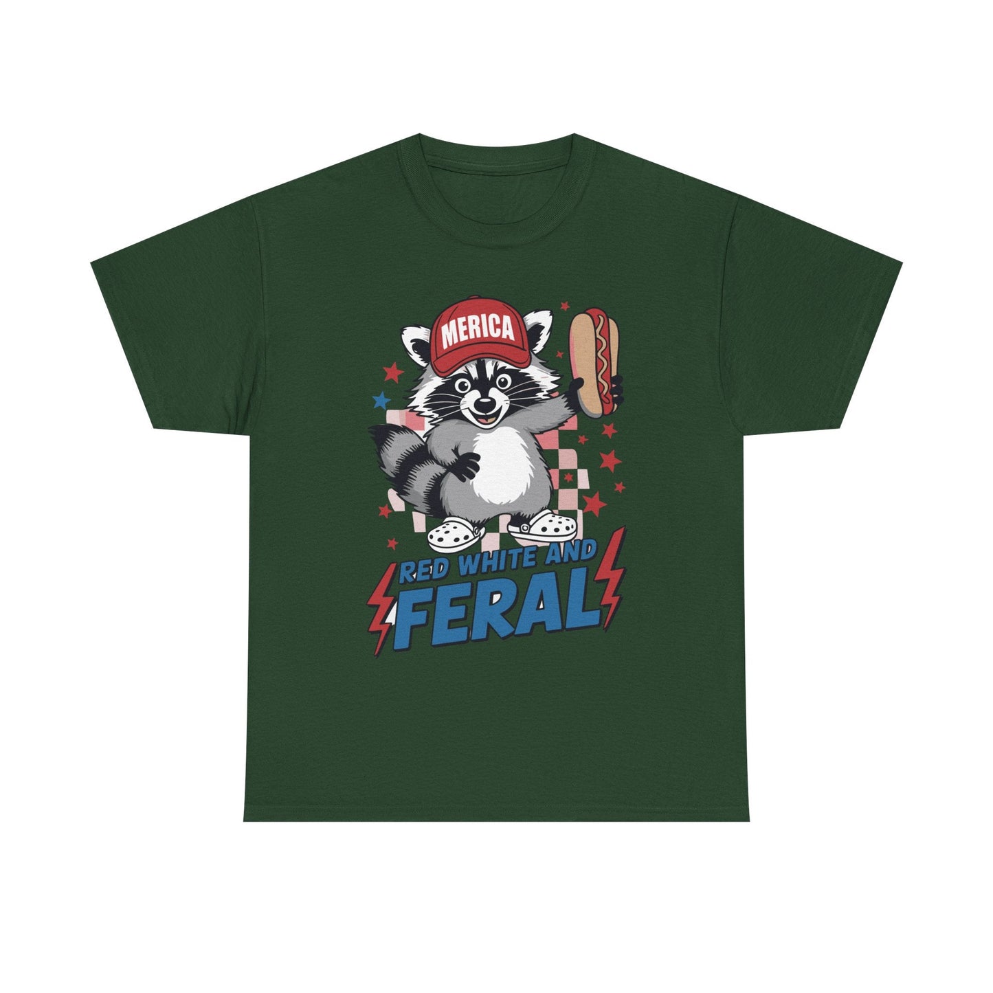 Red White And Feral Raccoon 4th of July Saying Meme T-Shirt