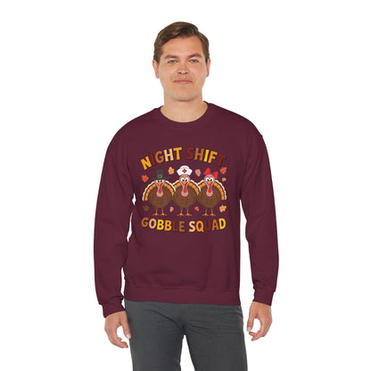Night Shift Gobble Squad Night Worker Staff Thanksgiving Sweatshirt