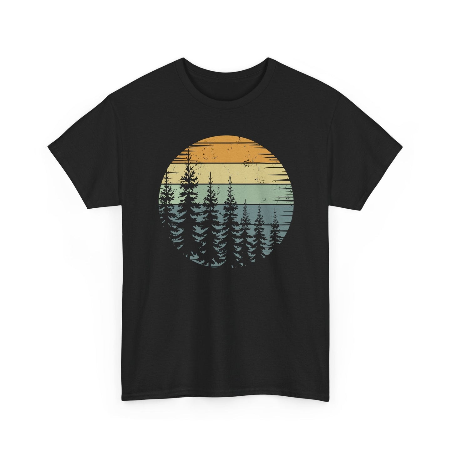 Retro Forest Trees Outdoors Nature Vintage Graphic T-Shirt