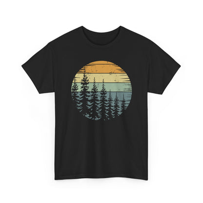 Retro Forest Trees Outdoors Nature Vintage Graphic T-Shirt