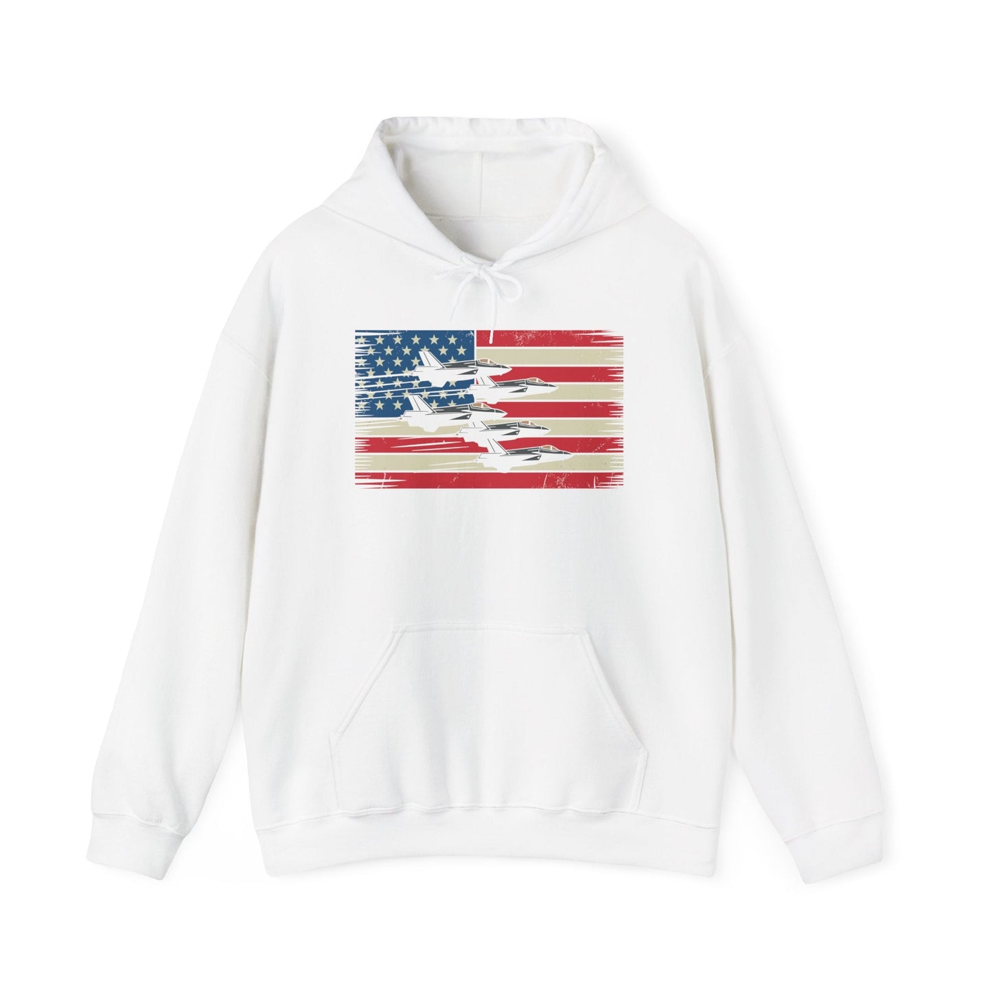 Vintage American Flag USA Fighter Jets 4th of July Patriotic Hoodie
