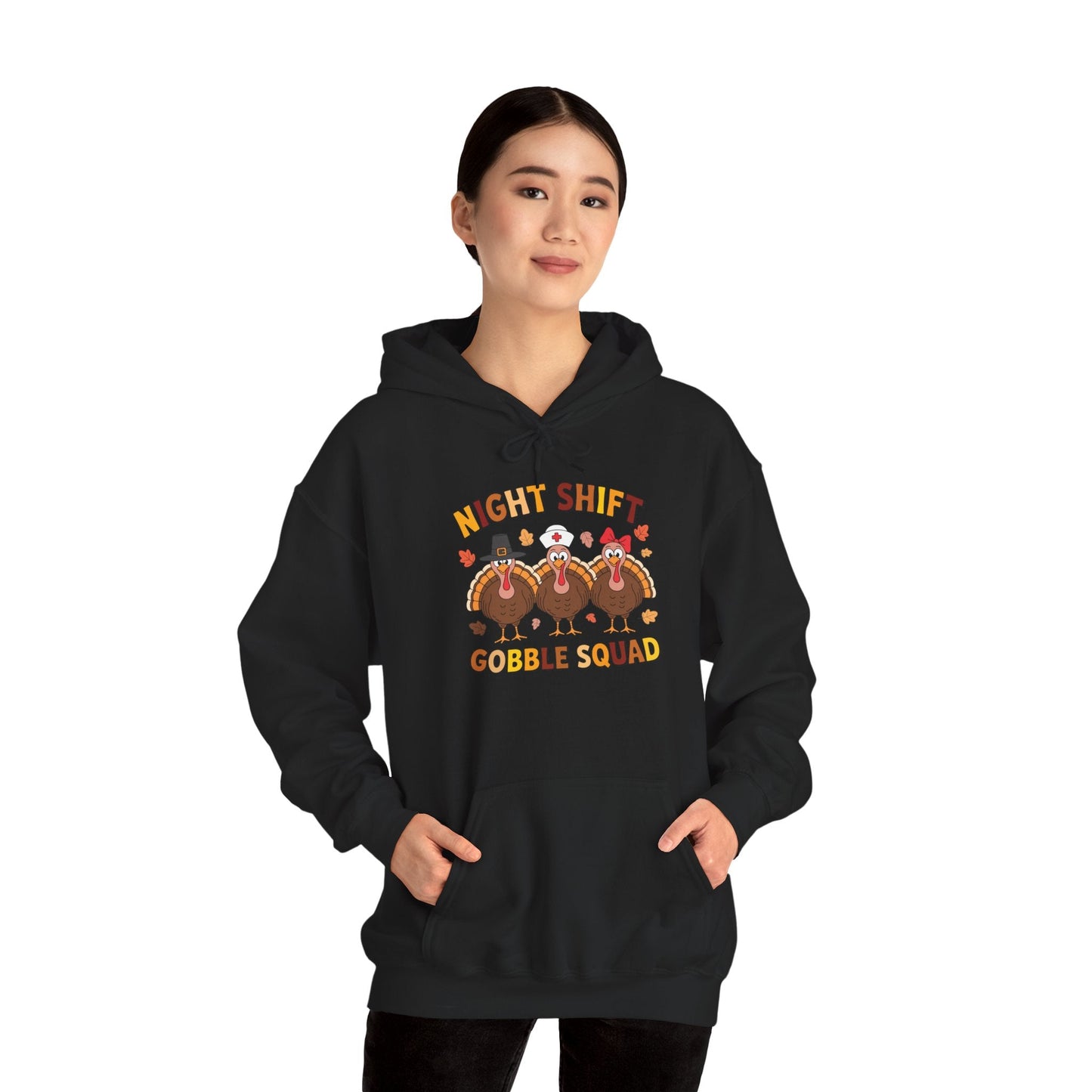 Night Shift Gobble Squad Night Worker Staff Thanksgiving Hoodie