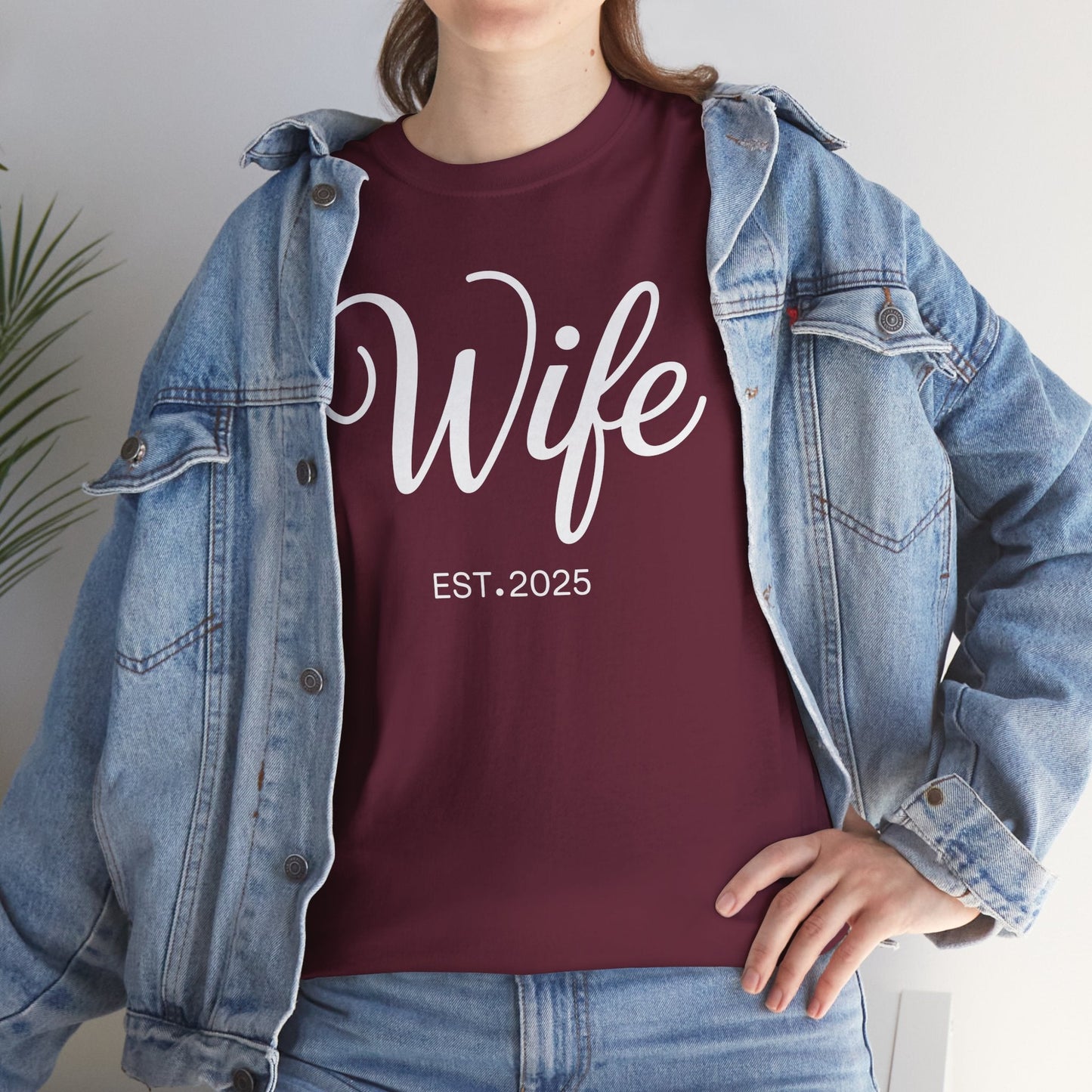 Wife Est 2025 Just Married Honeymoon Wedding Couples T-Shirt