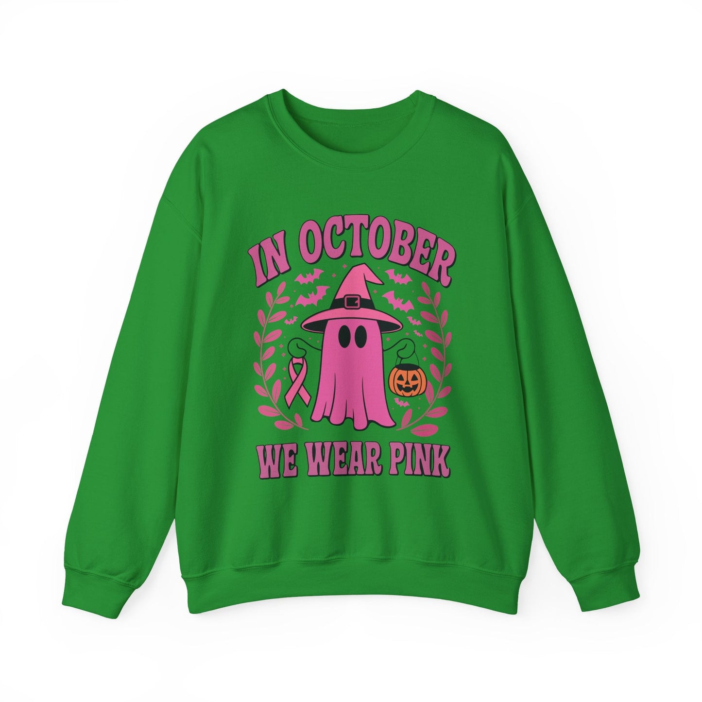 In October We Wear Pink Breast Cancer Awareness Halloween Sweatshirt