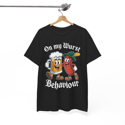 Oktoberfest On My Wurst Behaviour German Beer Sausage Adults T-Shirt