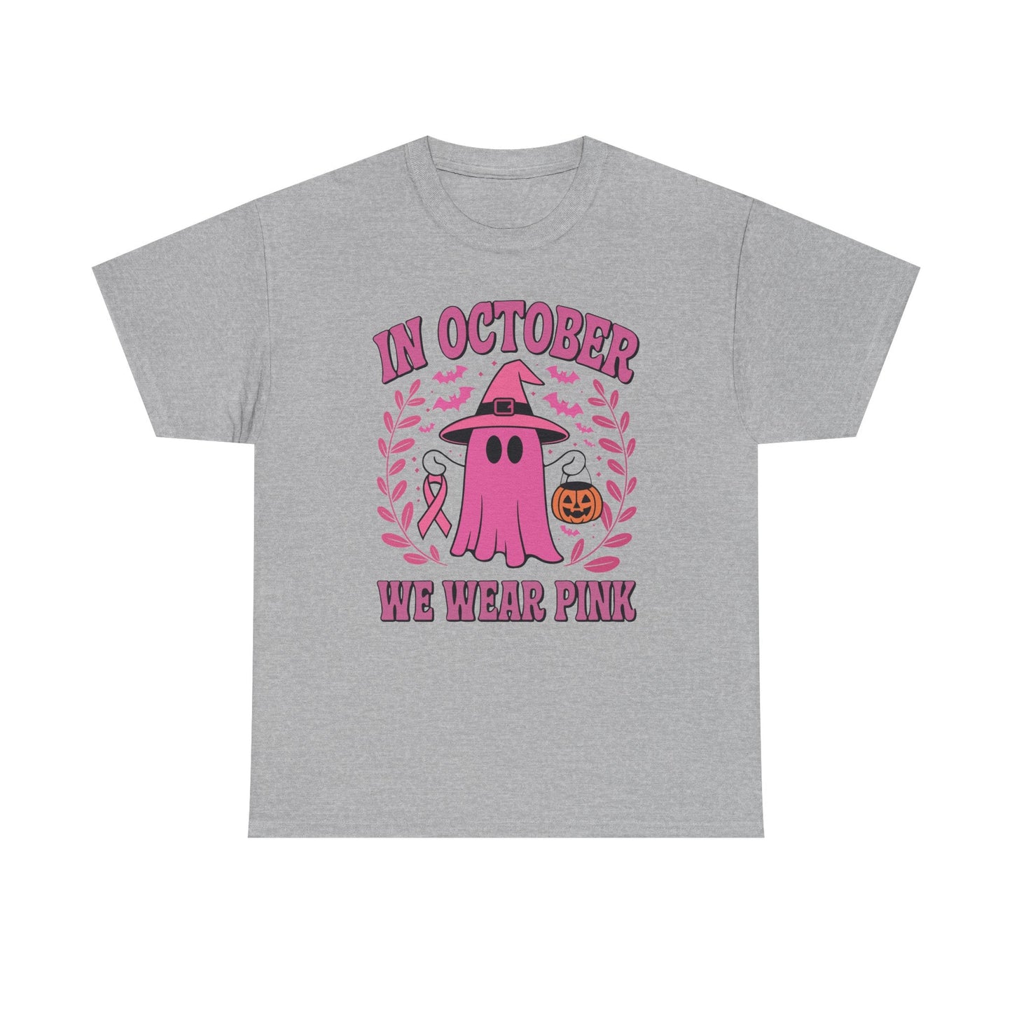 In October We Wear Pink Breast Cancer Awareness Halloween T-Shirt