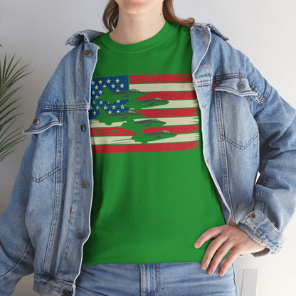 Vintage American Flag USA Fighter Jets 4th of July Patriotic T-Shirt