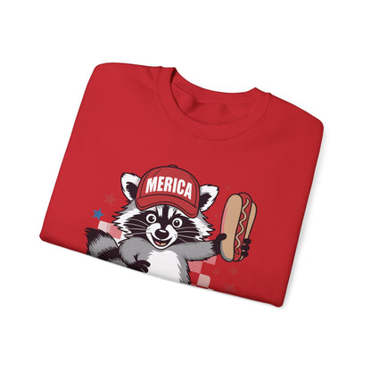 Red White And Feral Raccoon 4th of July Saying Meme Sweatshirt