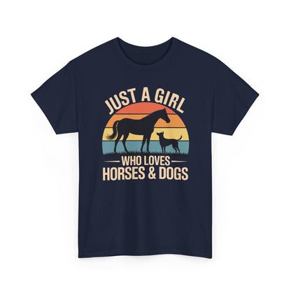 Just A Girl Who Loves Horses and Dogs Women Girls T-Shirt