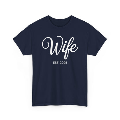 Wife Est 2025 Just Married Honeymoon Wedding Couples T-Shirt