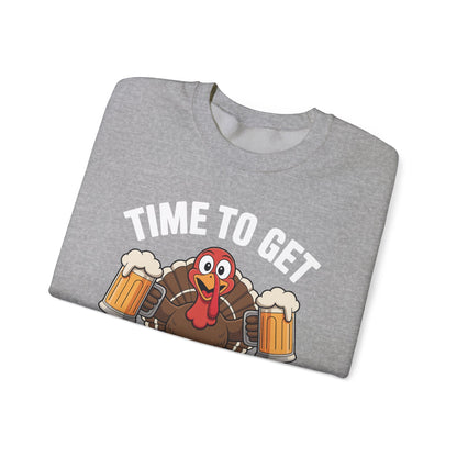 Time To Get Basted Funny Beer Thanksgiving Turkey Gift Sweatshirt