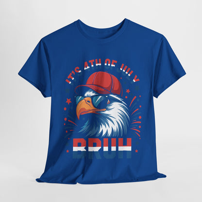 Bruh 4th Of July Boys Kids Fourth Of July Bald Eagle T-Shirt