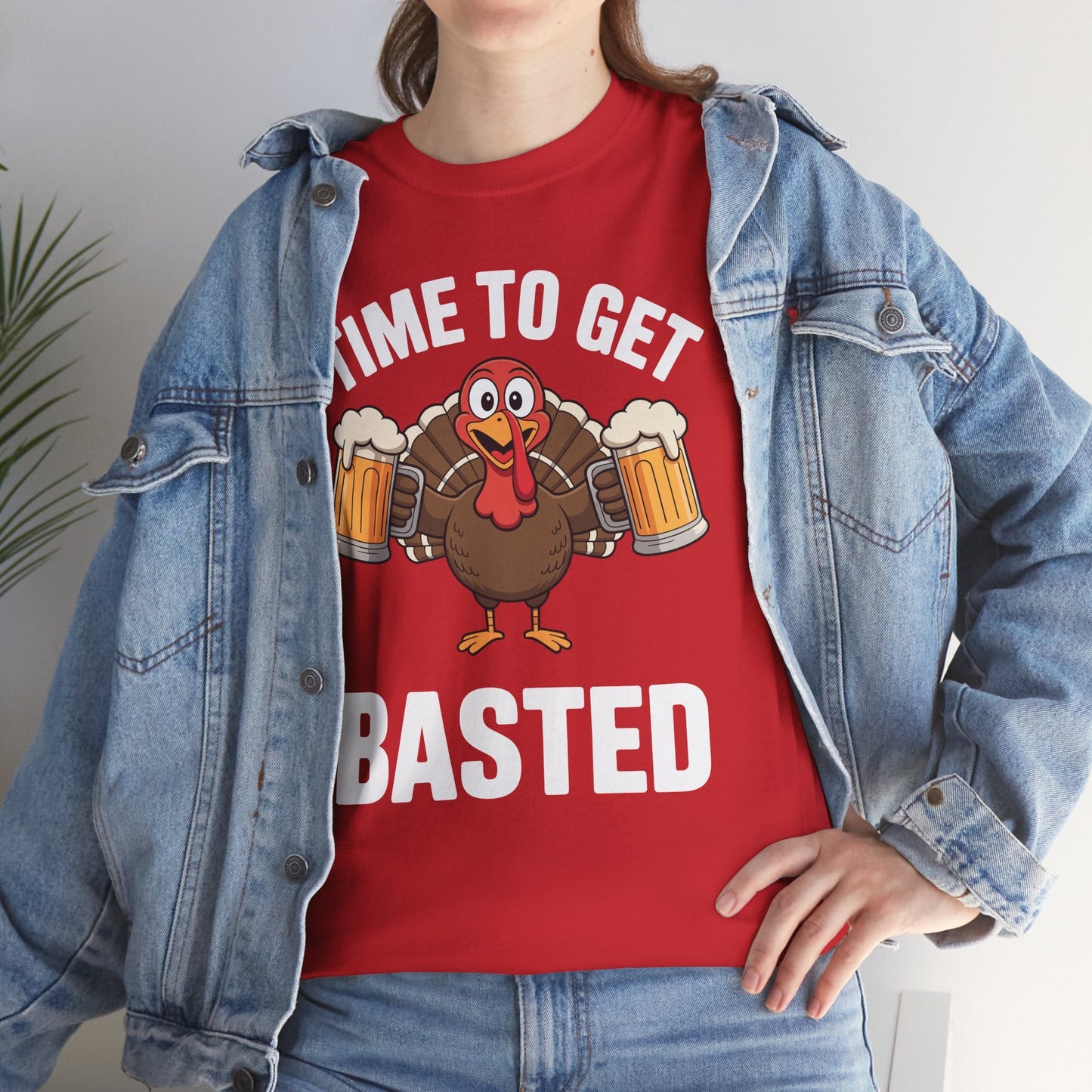 Time To Get Basted Funny Beer Thanksgiving Turkey Gift T-Shirt