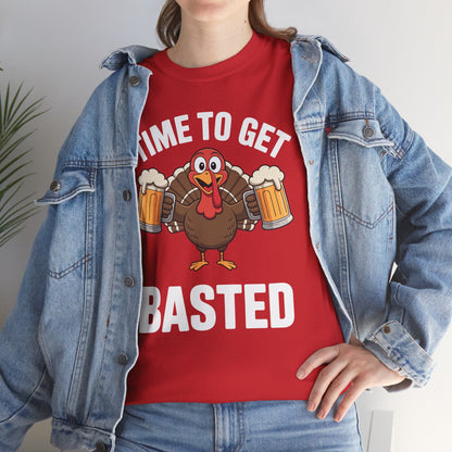 Time To Get Basted Funny Beer Thanksgiving Turkey Gift T-Shirt
