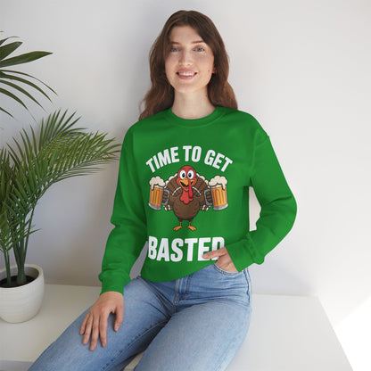 Time To Get Basted Funny Beer Thanksgiving Turkey Gift Sweatshirt