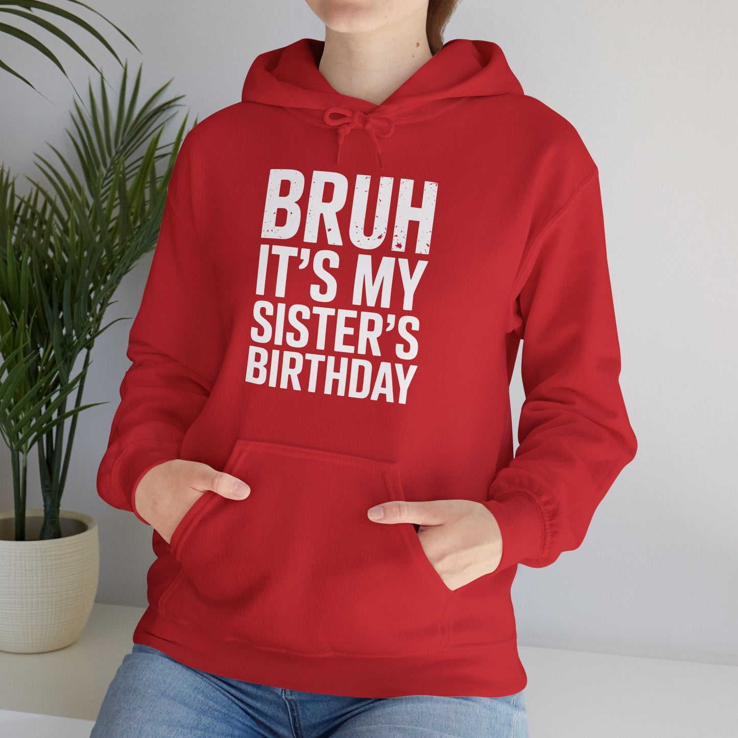 Bruh It's My Sister's Birthday Funny Bday Sarcastic Brother Hoodie