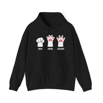 Funny  Introvert Cat Animal Rescue Rock Paper Scissors Cute Paw Cat Hoodie