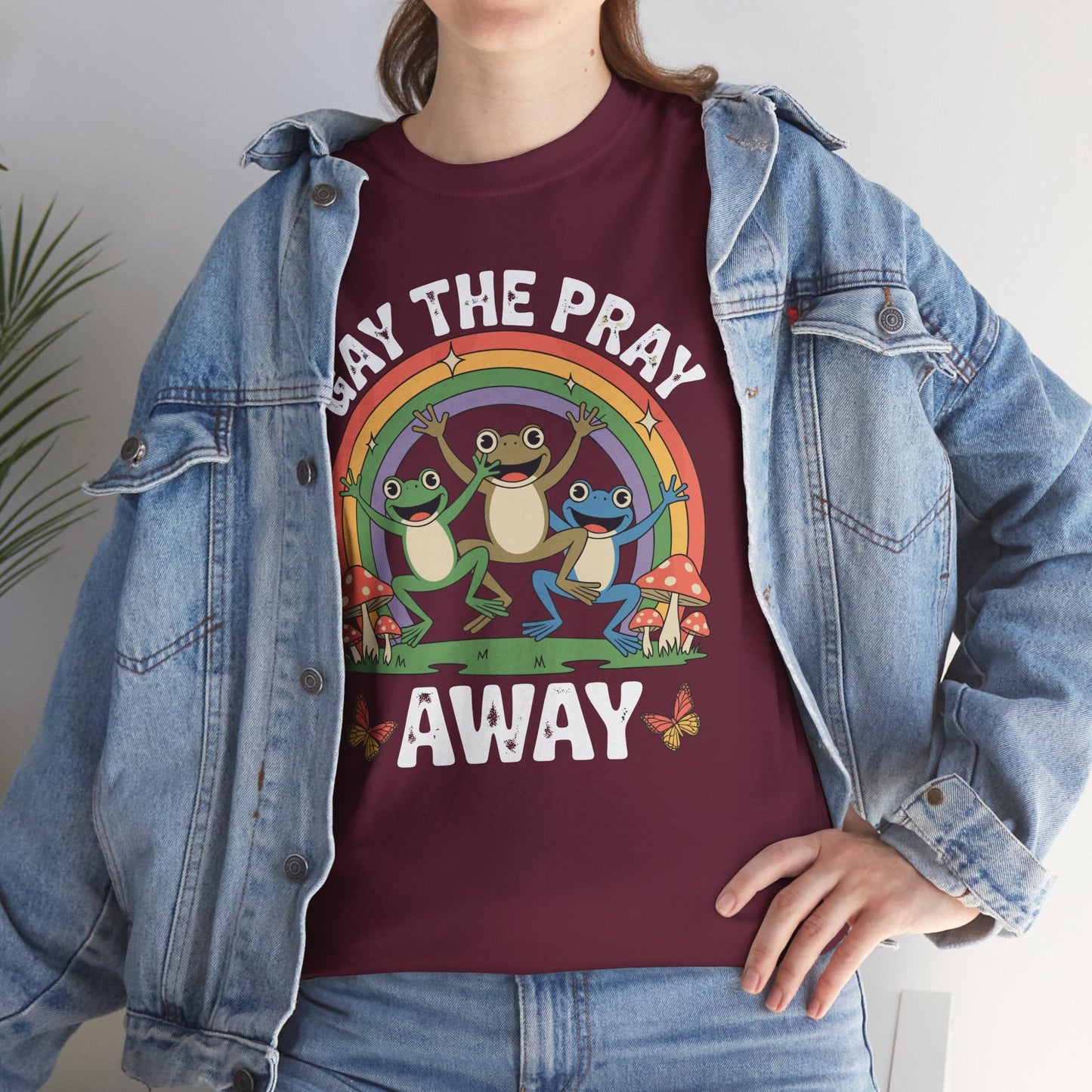 Gay The Pray Away Rainbow LGBT Pride Funny Meme Frogs T-Shirt