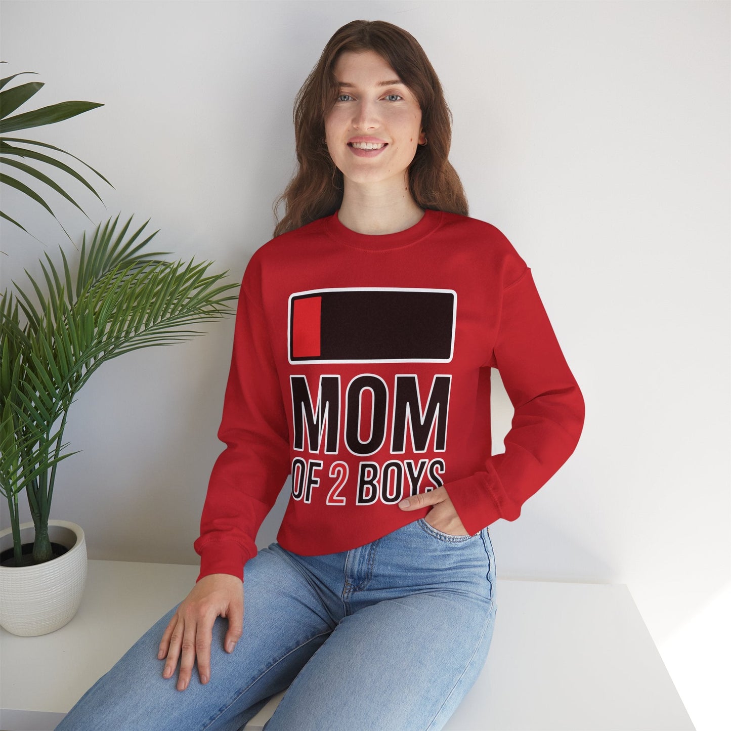 Mom of 2 Boys Gift from Son Mothers Day Birthday Women Sweatshirt