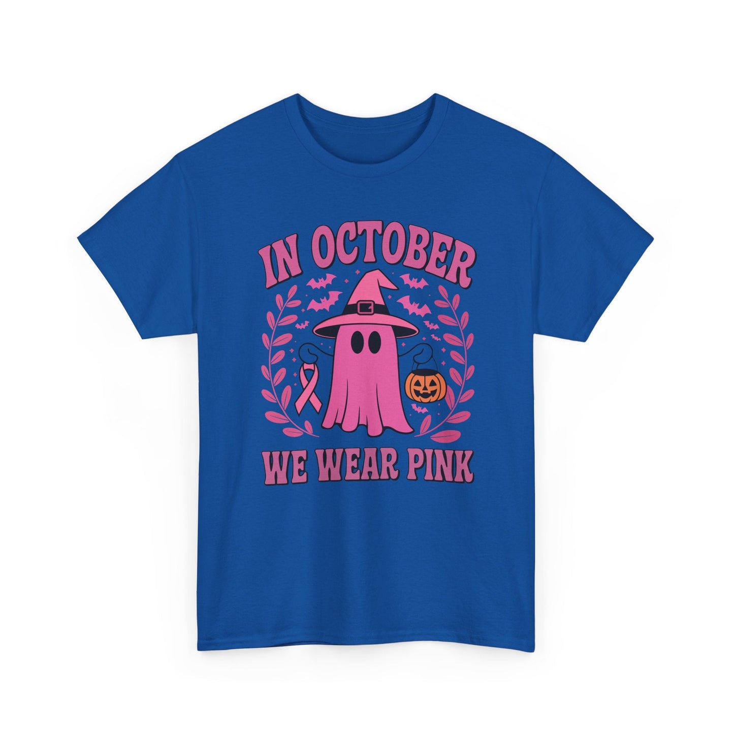 In October We Wear Pink Breast Cancer Awareness Halloween T-Shirt