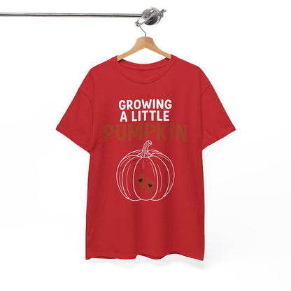 Growing A Little Pumpkin Fall Thanksgiving Baby Bump Wife T-Shirt