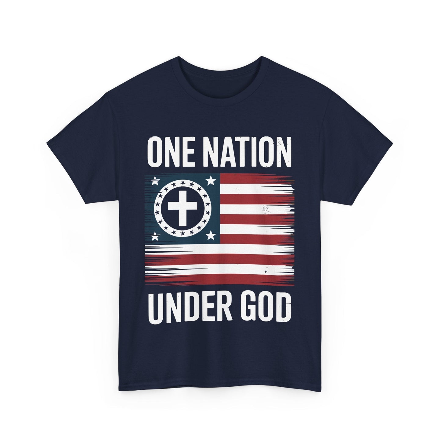 One Nation Under God Flag 4th Of July Patriotic Christian T-Shirt