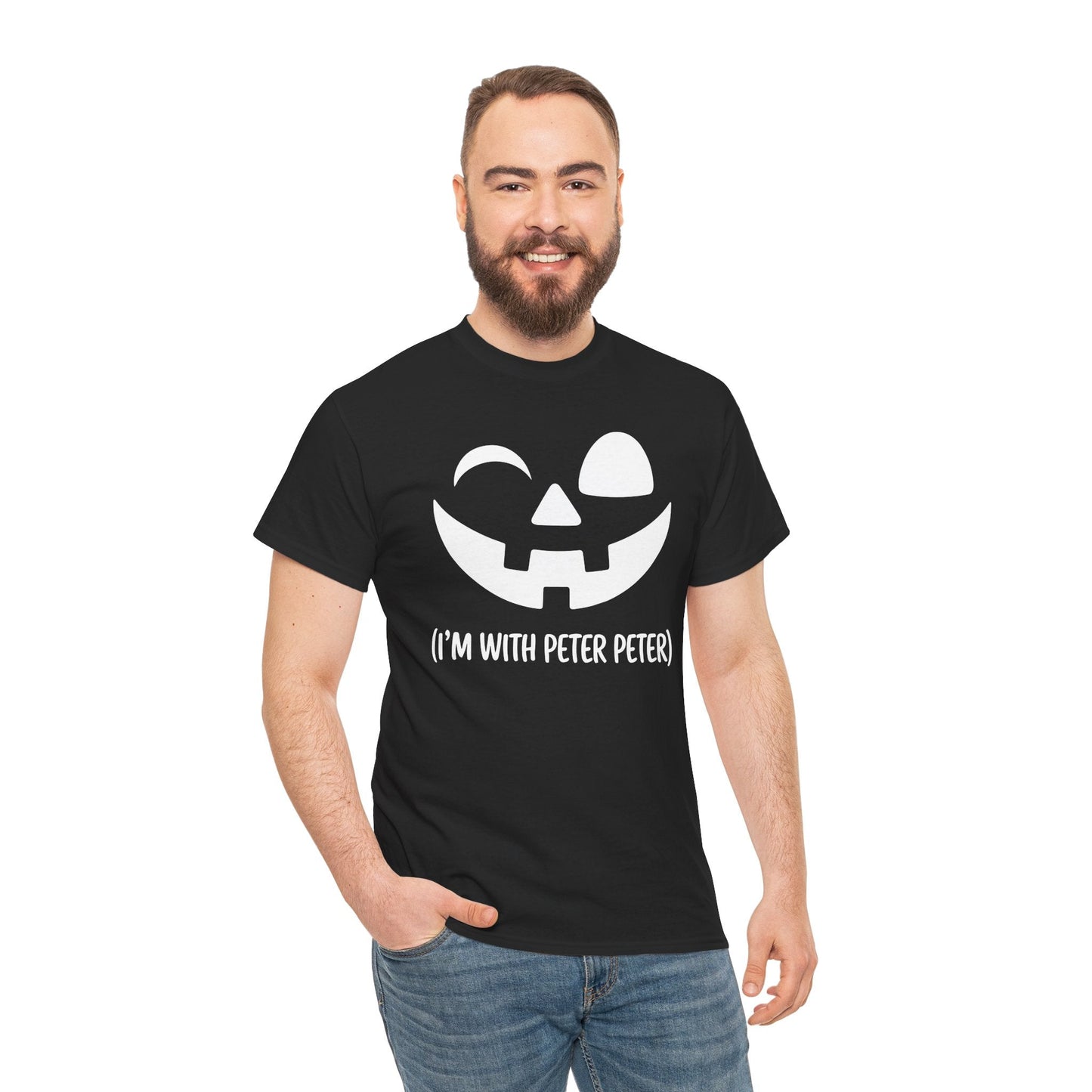 Im With Peter Couple Halloween Adult Eater Pumpkin T-Shirt