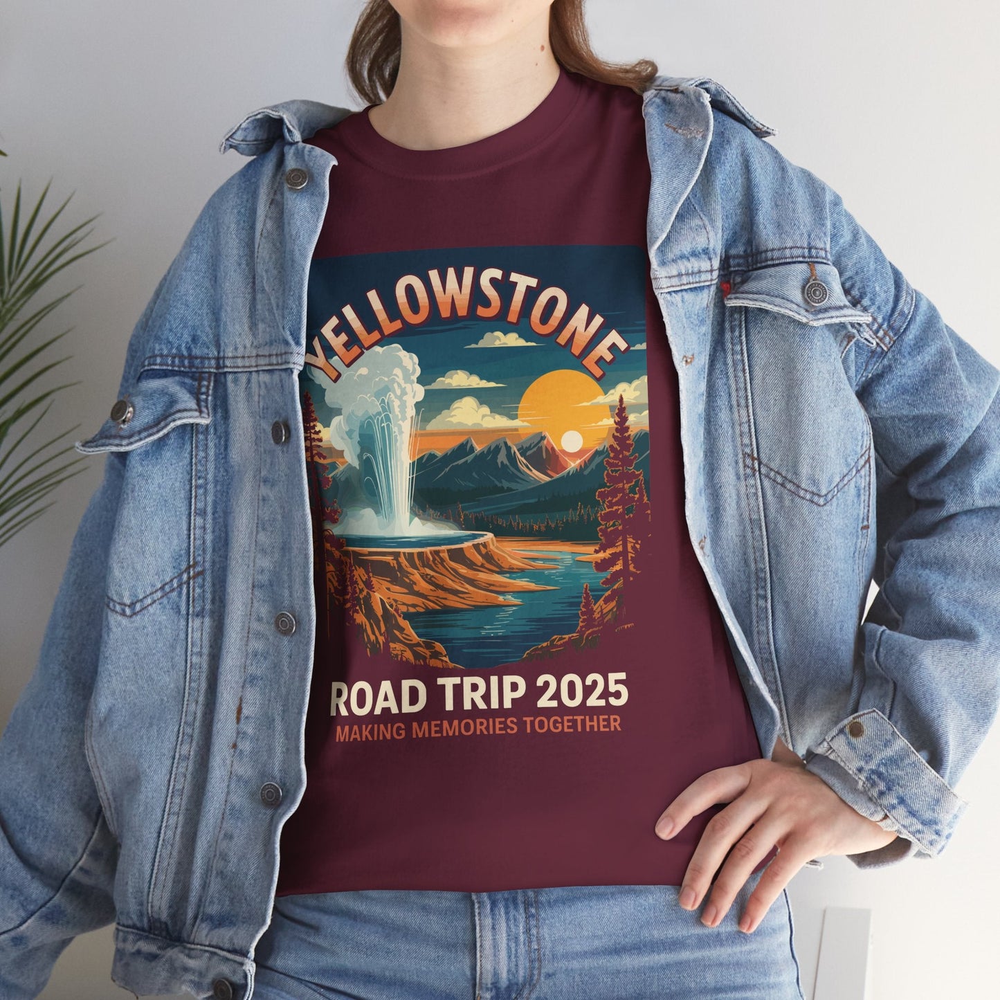 Yellowstone Family Road Trip 2025 National Park Outdoor T-Shirt
