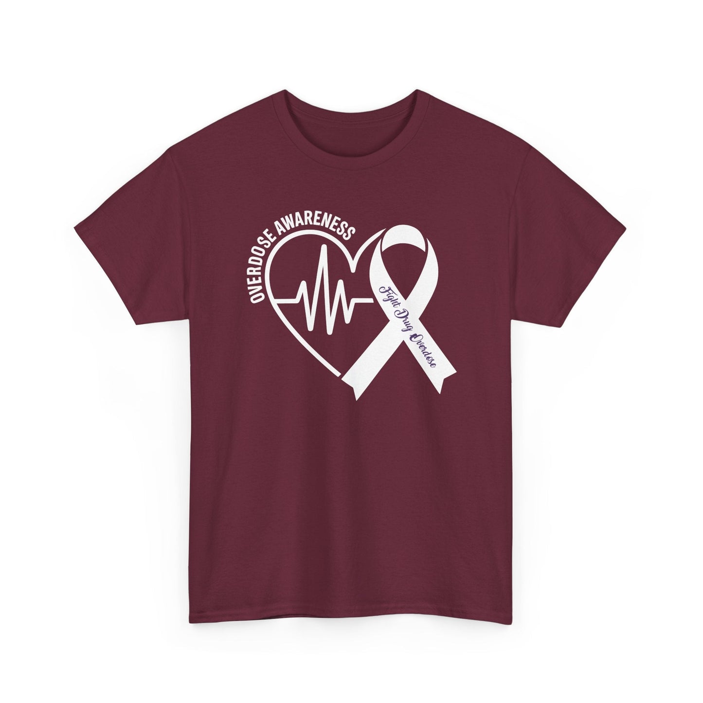 Overdose Awareness Month Heart Purple Ribbon Support T-Shirt