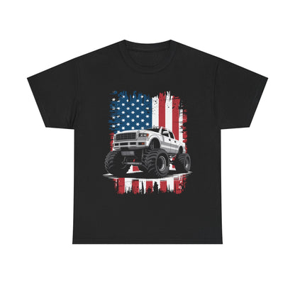 Monster Truck USA Flag American T-Shirt