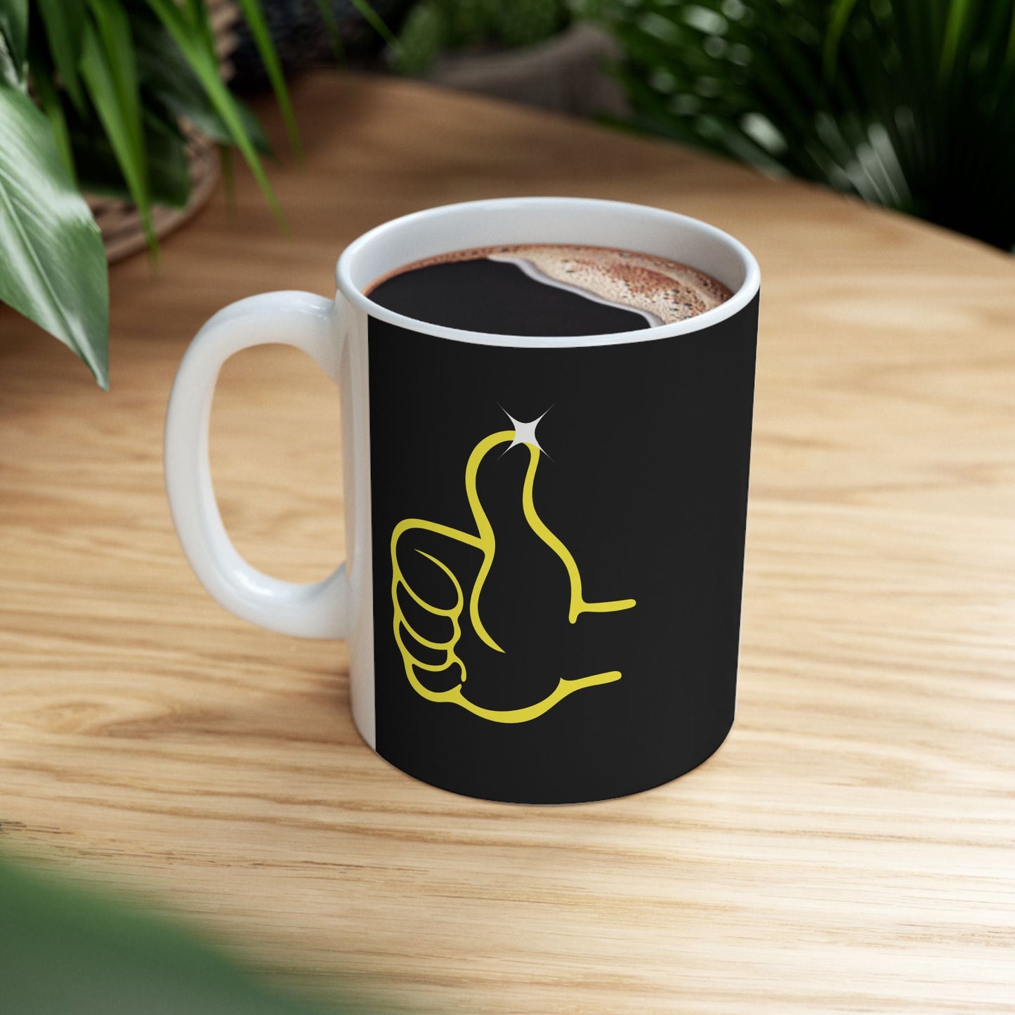 Funny Thumbs Up Emoji Graphic Mug Positive Vibes Coffee Mug